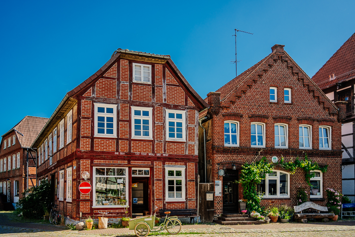 Fachwerkhäuser in der Altstadt von Hitzacker an der Elbe