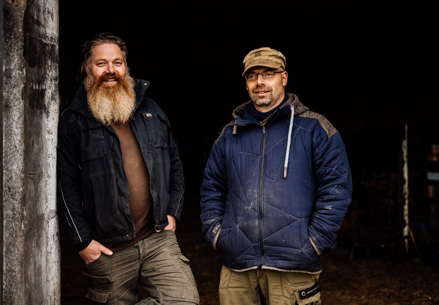 Die Brüder Fank und Christian Westphal auf dem Pommernhof in Groß Zicker